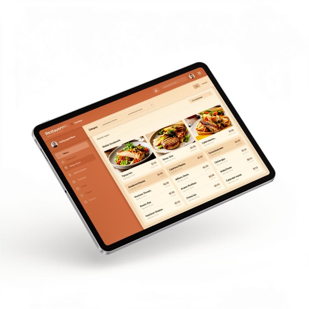 Gestión de menú digital en tablet